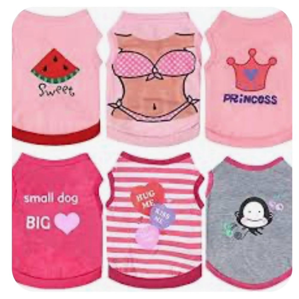 Drooling dog puppy shirts w/ different logos, sweet, princess,hug me, & more